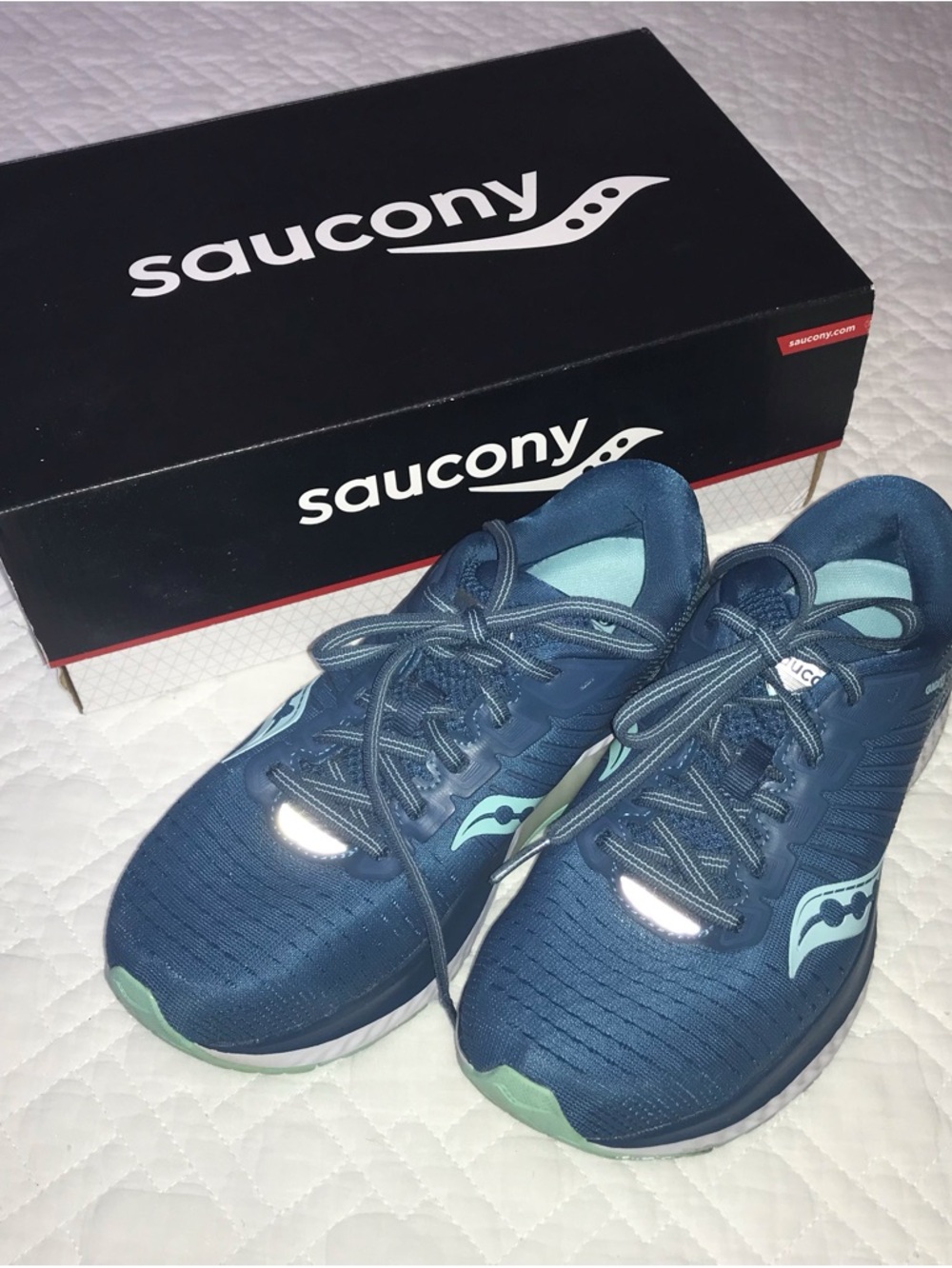 Saucony Guide 13 Blue/Turquoise Performance Running Shoes PWRRUN Size 6
